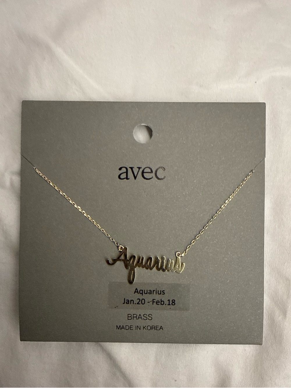 Avec Les Filles Gold Aquarius Script Necklace